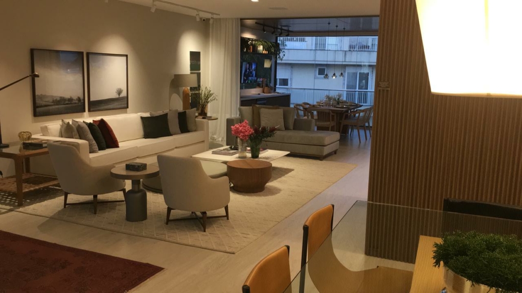 vista sala estar apartamento decorado cyano exclusive residences